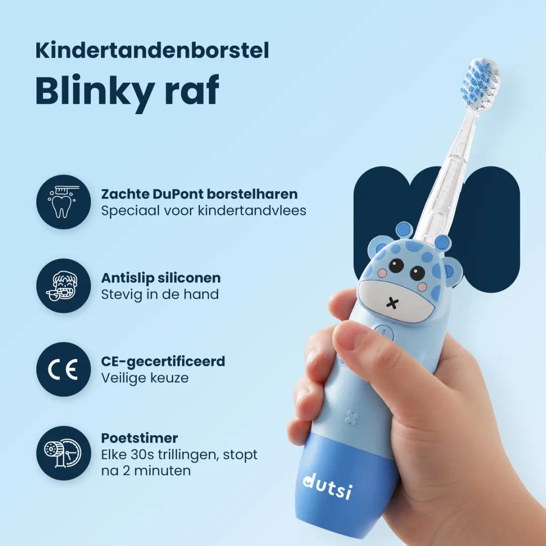 Dutsi Blinky Raf Elektrische Tandenborstel - Blauw - afbeelding 6 van 6