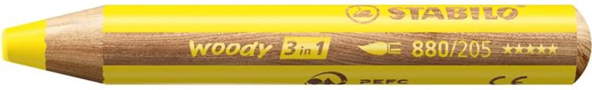 STABILO Woody 3-in-1 Potlood - Geel - 5 Stuks