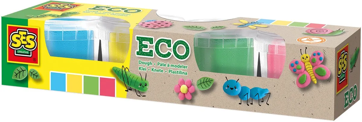 SES Creative Eco Klei Basiskleuren - 4x90g