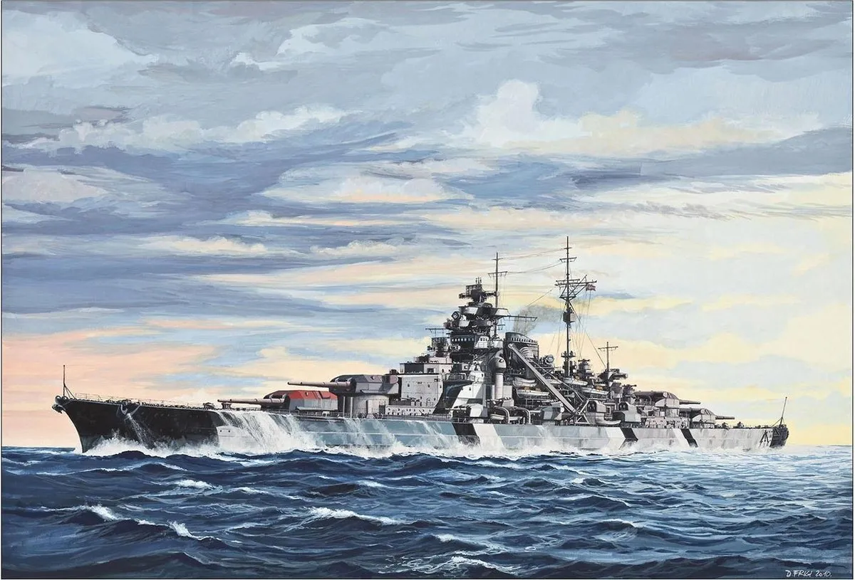 Revell Modelbouwpakket 05098 Battleship Bismarck 1:700 - 295 Onderdelen
