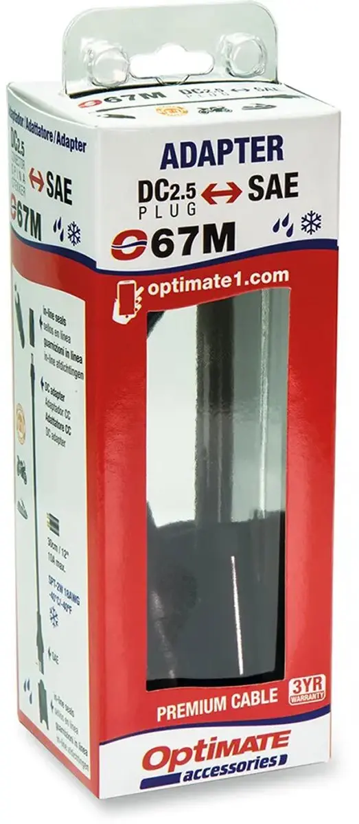 Tecmate Optimate SAE Plug O67-Adapter 12V - o.a. Loodzuur/Li-ion/AGM/Gel