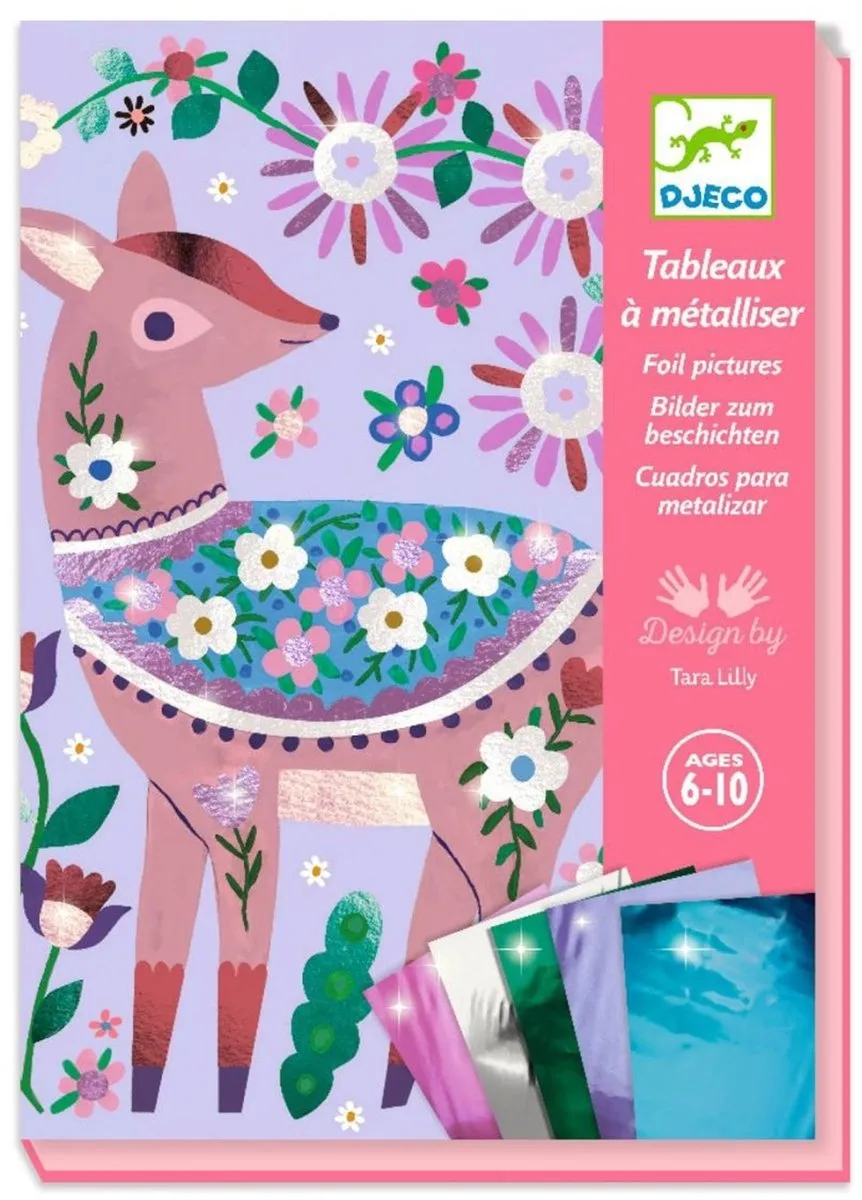 Djeco Pretty Wood Metallic Schilder- en Knutselset Dieren