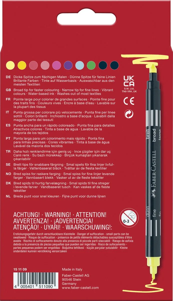 Faber-Castell Viltstiften FC-151109 - 10 Stuks Neon