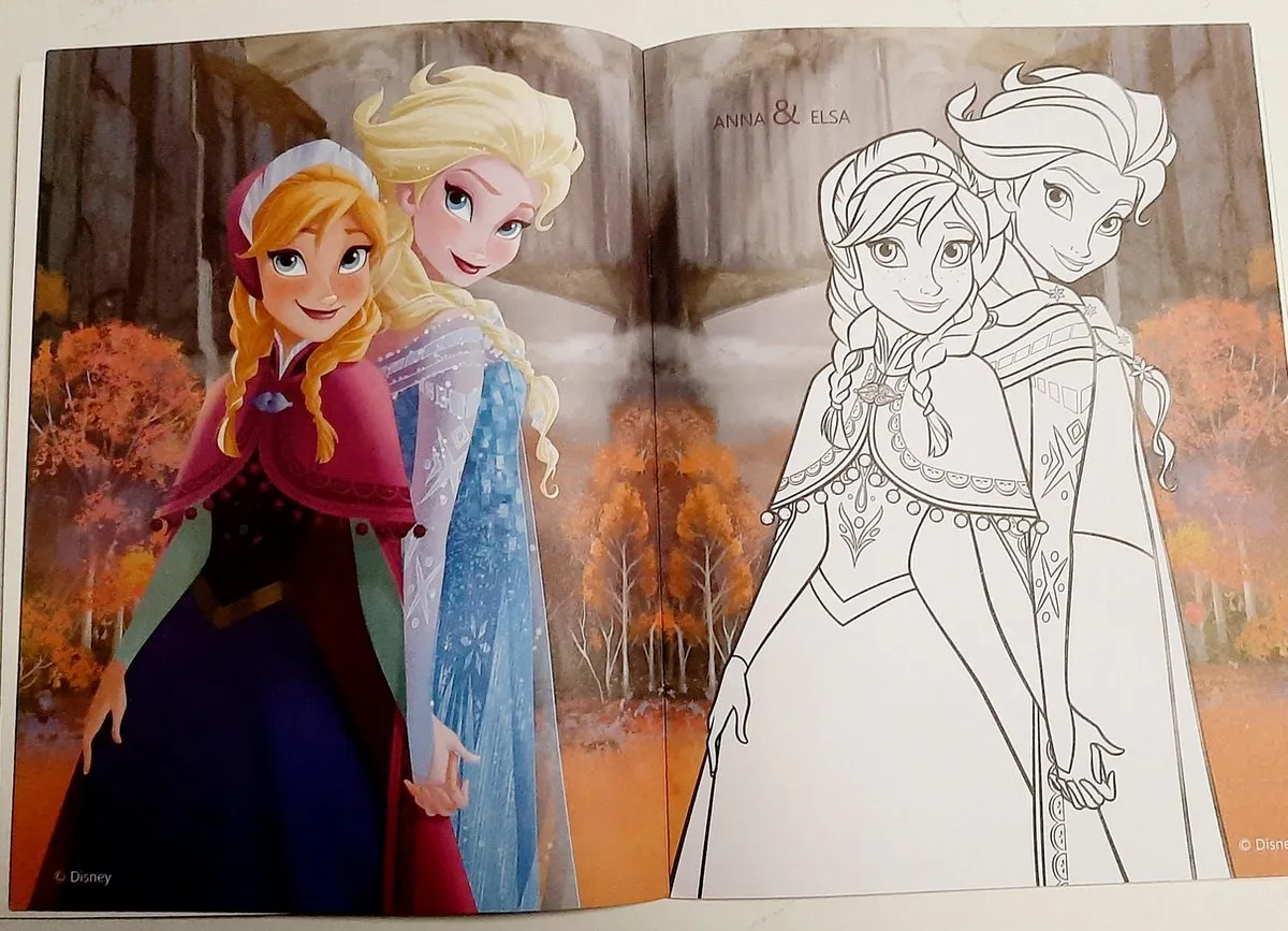Disney Frozen Kleurboek - Elsa & Anna - 32 Pagina's - Herfstbruin