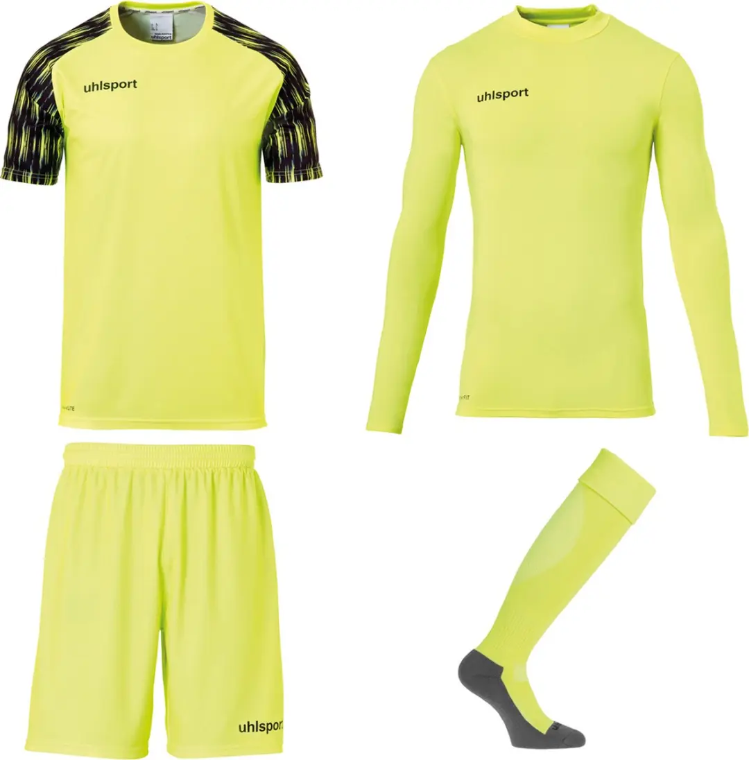 Uhlsport Reaction Keeperset Kinderen - Fluogeel/Zwart 128