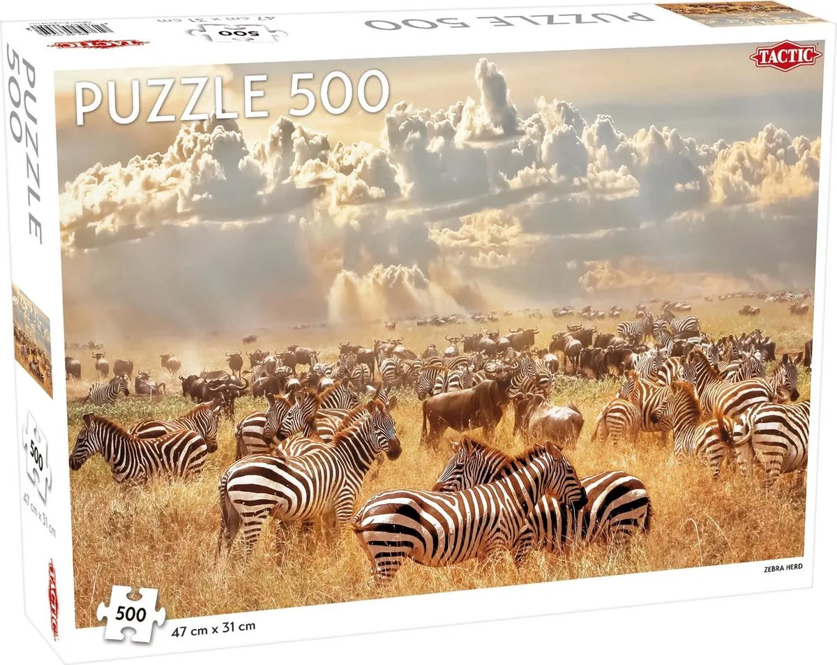 Tactic Puzzel Animals Zebra Herd 500 Stuks