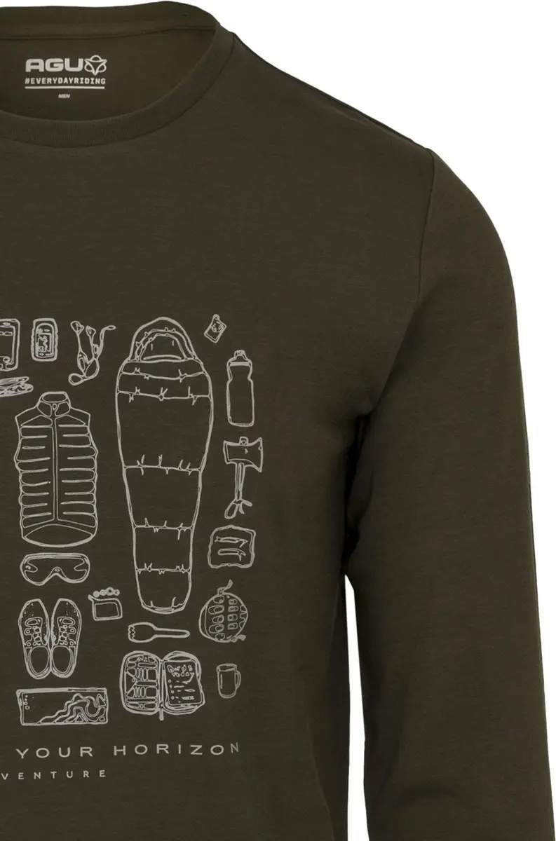 AGU Performance Long Sleeve T-shirt Venture - Army Green S