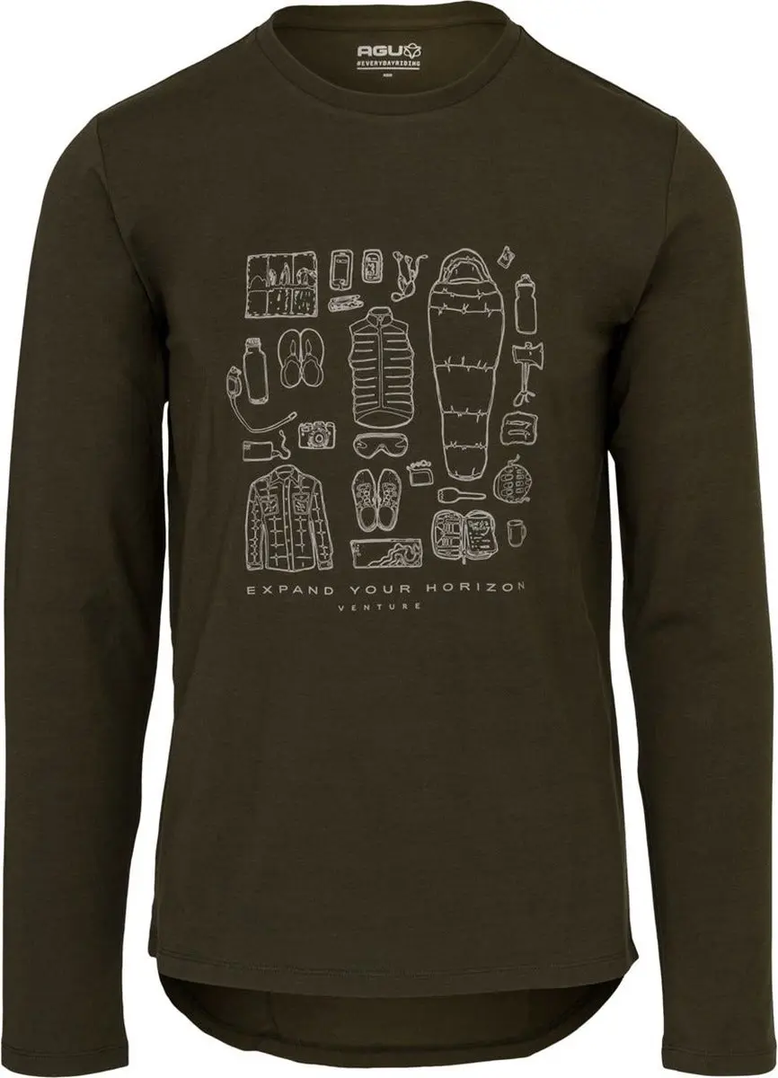 AGU Performance Long Sleeve T-shirt Venture - Army Green S