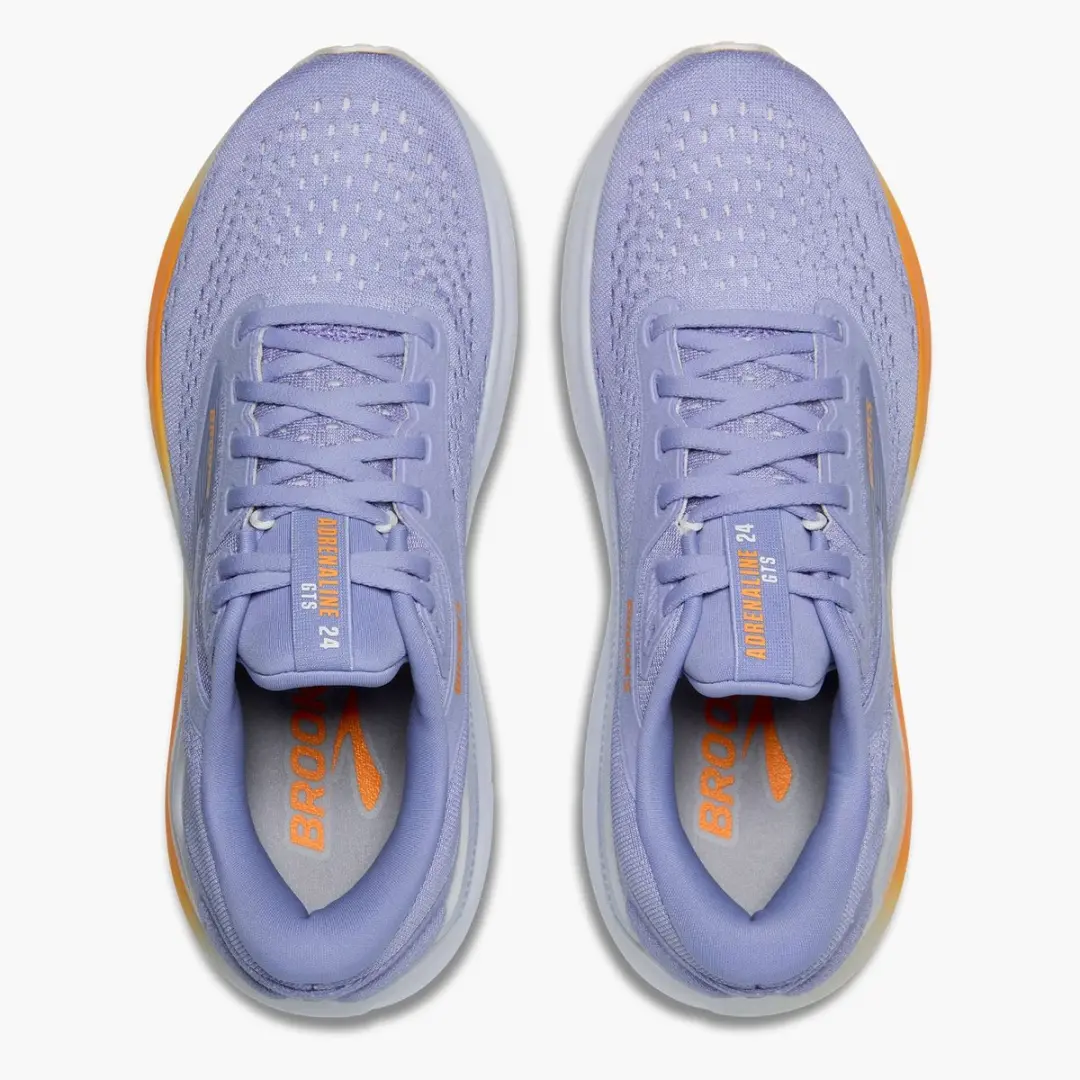 Brooks Adrenaline GTS 24 Hardloopschoenen Dames - 38.5 - Lila/Orange - afbeelding 4 van 6