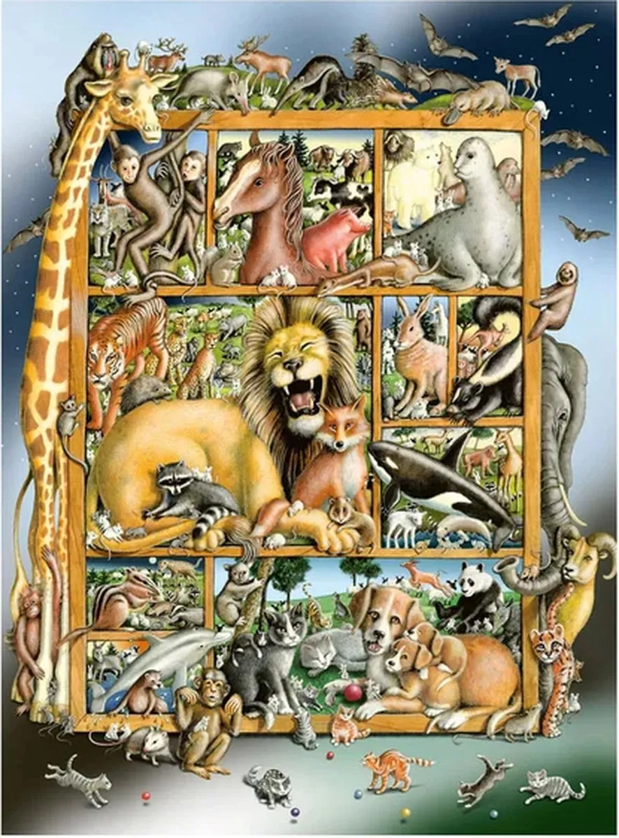 Ravensburger puzzel Dieren collage - Legpuzzel - 100 XXL stukjes