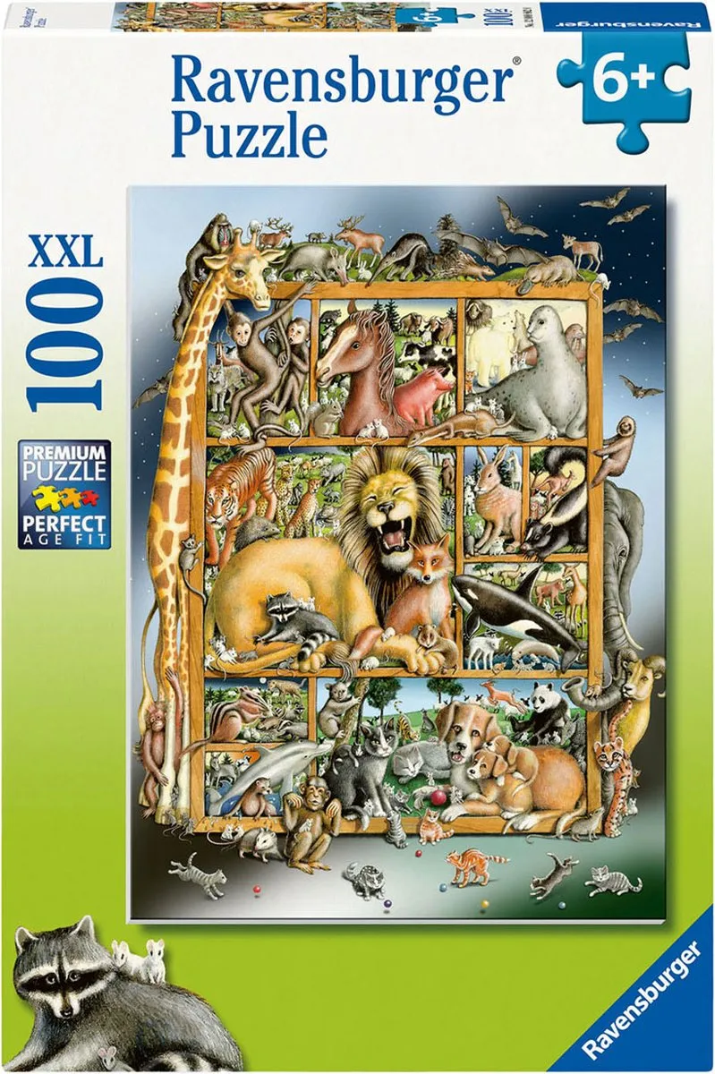 Ravensburger puzzel Dieren collage - Legpuzzel - 100 XXL stukjes
