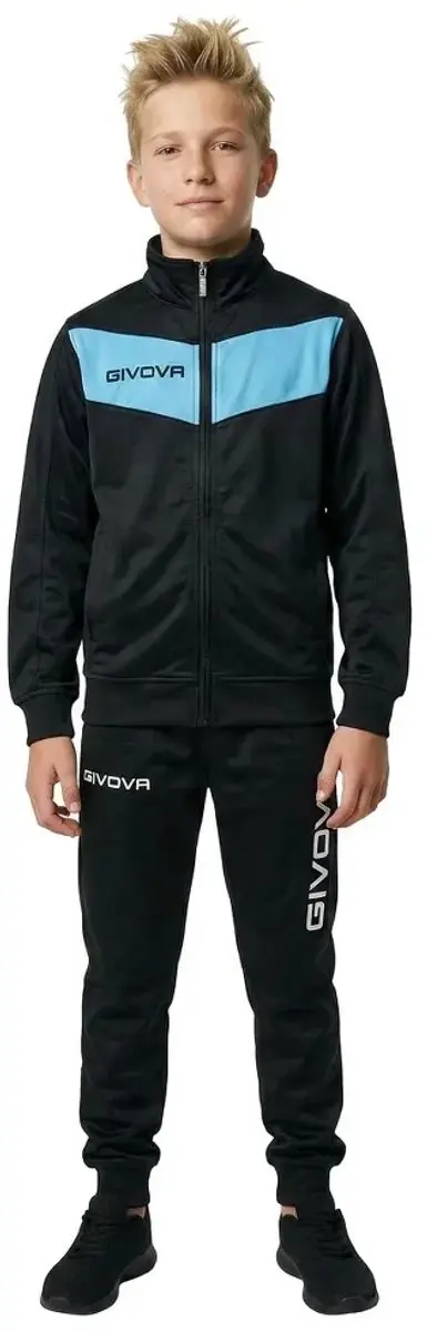 Givova Visa Trainingspak - XS 11-12 jaar - Zwart/Turquoise - afbeelding 3 van 6