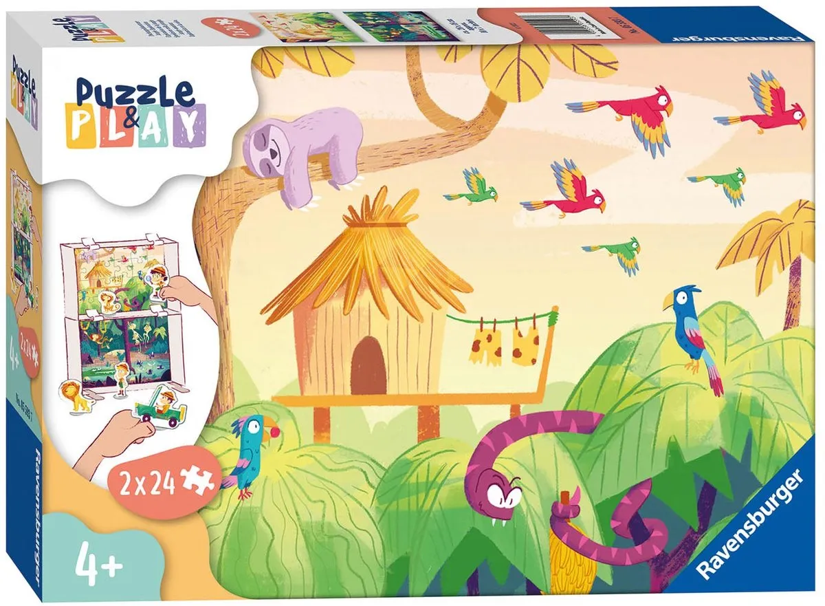 Ravensburger Puzzle & Play Explore the Jungle Legpuzzel 24 Stuks - 2x Multicolor