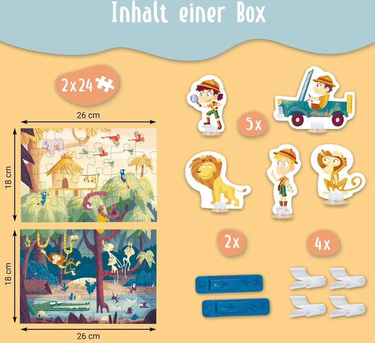 Ravensburger Puzzle & Play Explore the Jungle Legpuzzel 24 Stuks - 2x Multicolor