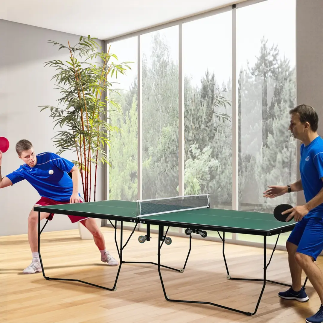 SPORTNOW Tafeltennistafel Groente - met net en 2 rackets - afbeelding 5 van 6