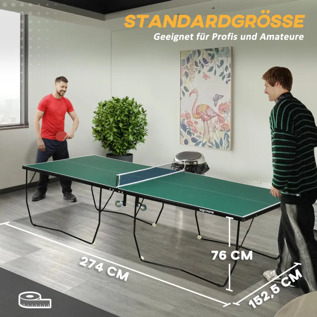 SPORTNOW Tafeltennistafel Groente - met net en 2 rackets - afbeelding 6 van 6