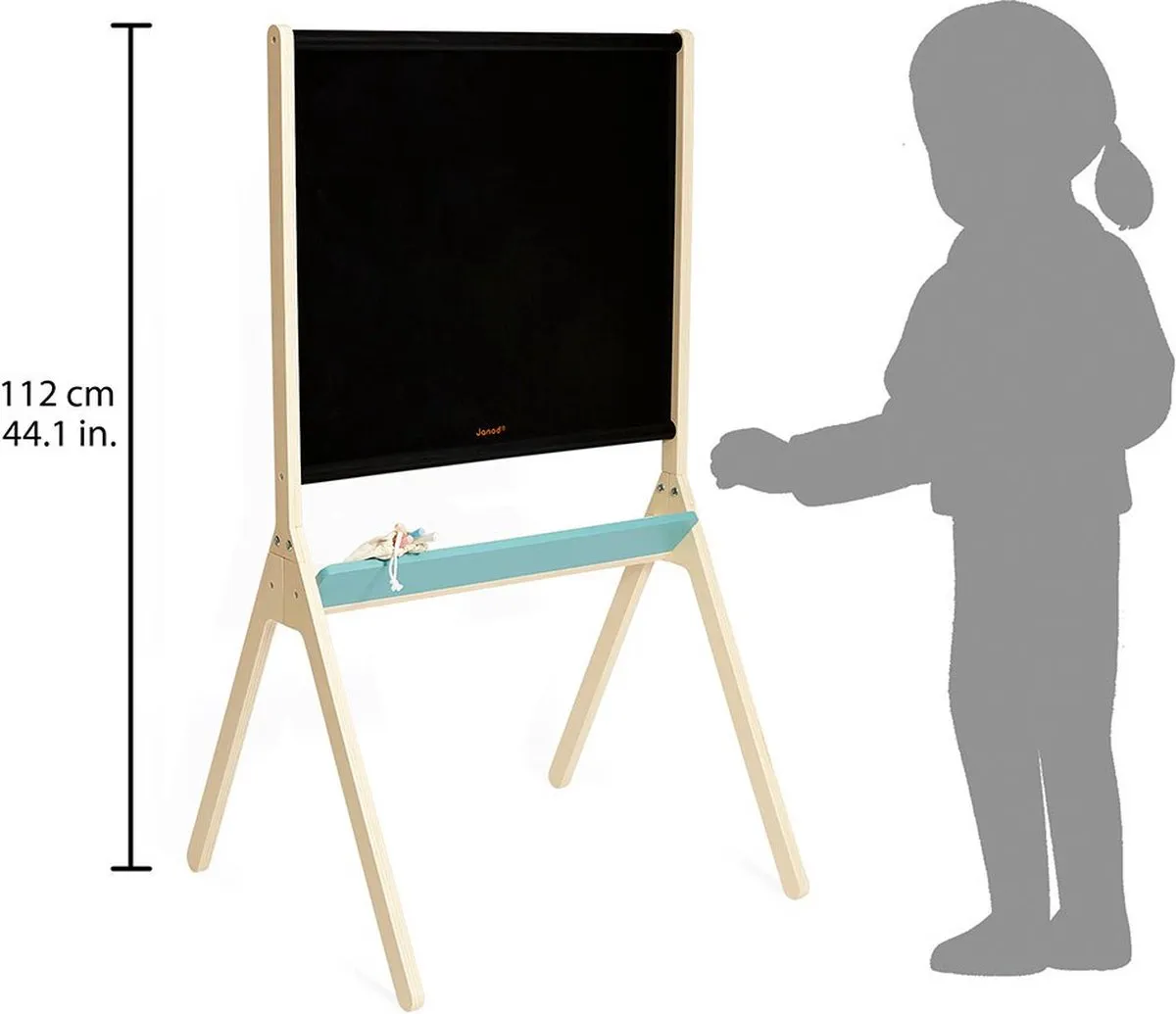 Janod Schoolbord Klassiek Magnetisch A4 - Dubbelzijdig met spelboekje