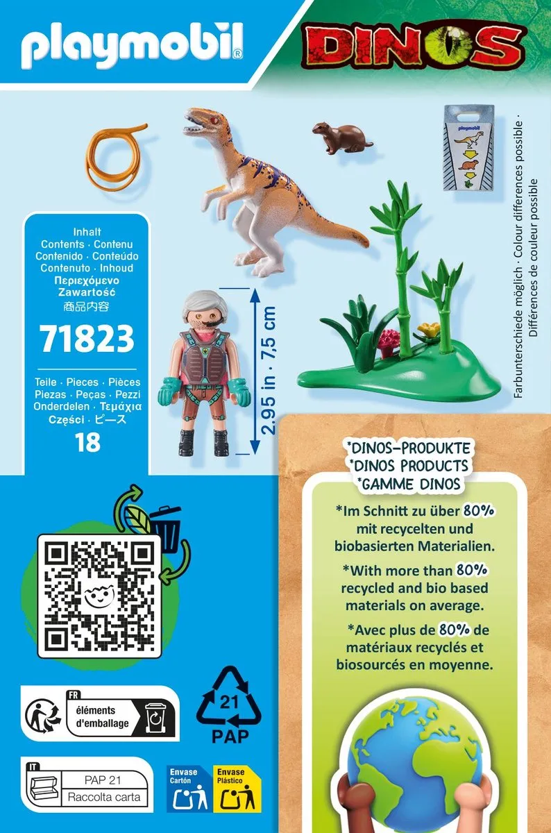 Playmobil Dinos Velociraptor 71823 - Multicolor