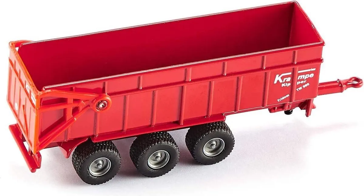 SIKU 1844 Massey Ferguson Tractor met Kantelbare Aanhangwagen - 1:87 - Rood