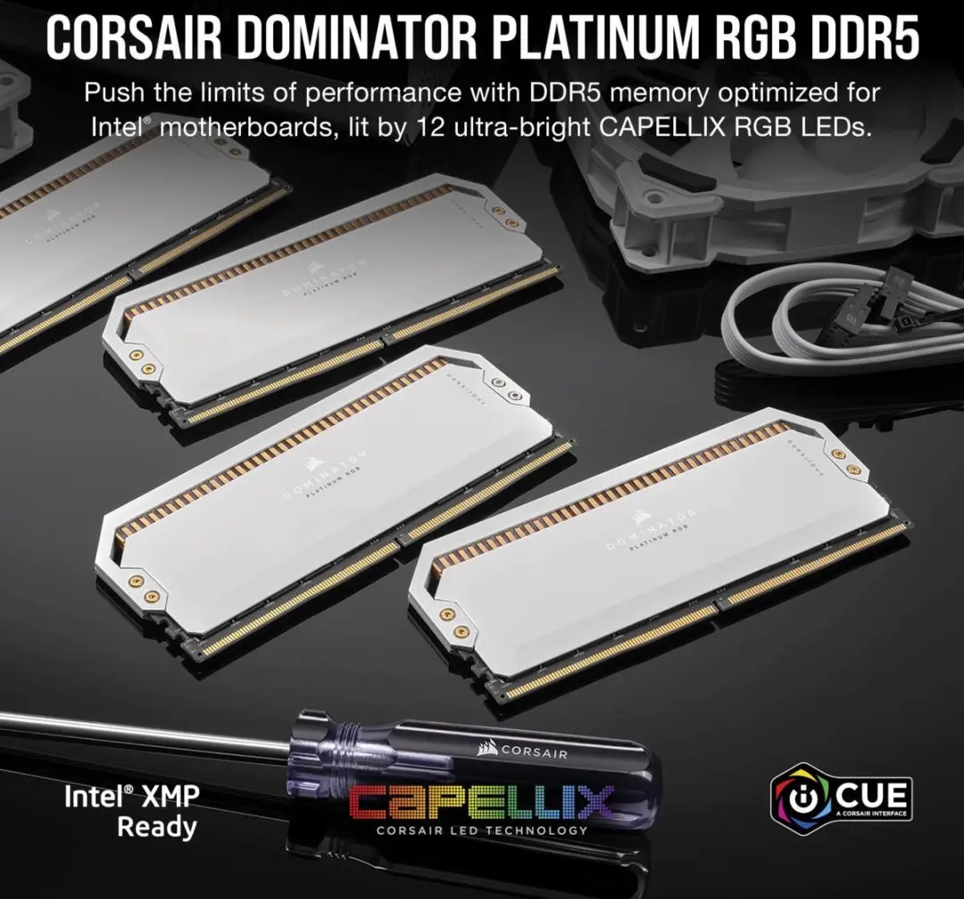 Corsair Dominator CMT64GX5M2B5200C40W DDR5 Geheugen - 64GB (2x32GB) - afbeelding 3 van 6