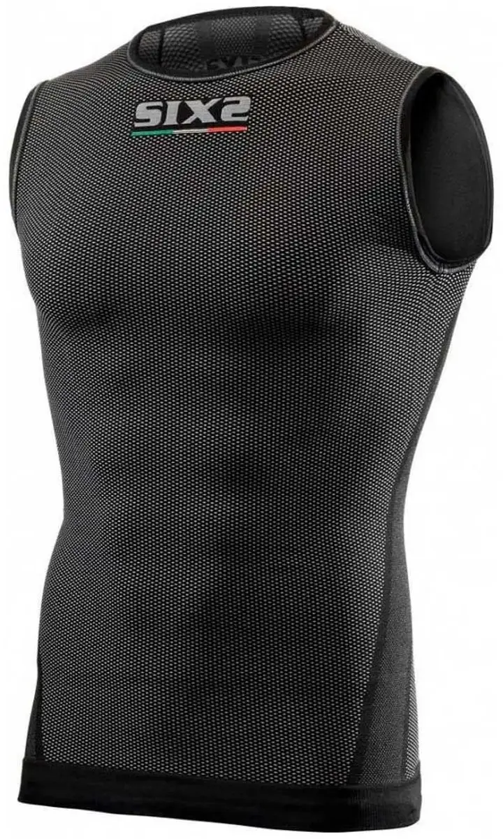 Sixs Carbon Mouwloos Basislaag Zwart 3XL-4XL Man