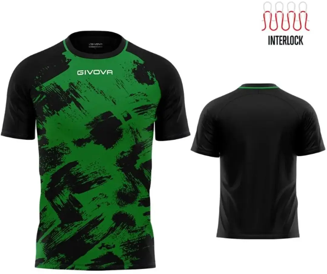 Givova Art Interlock Sportshirt - M - Groen/Zwart - afbeelding 3 van 3