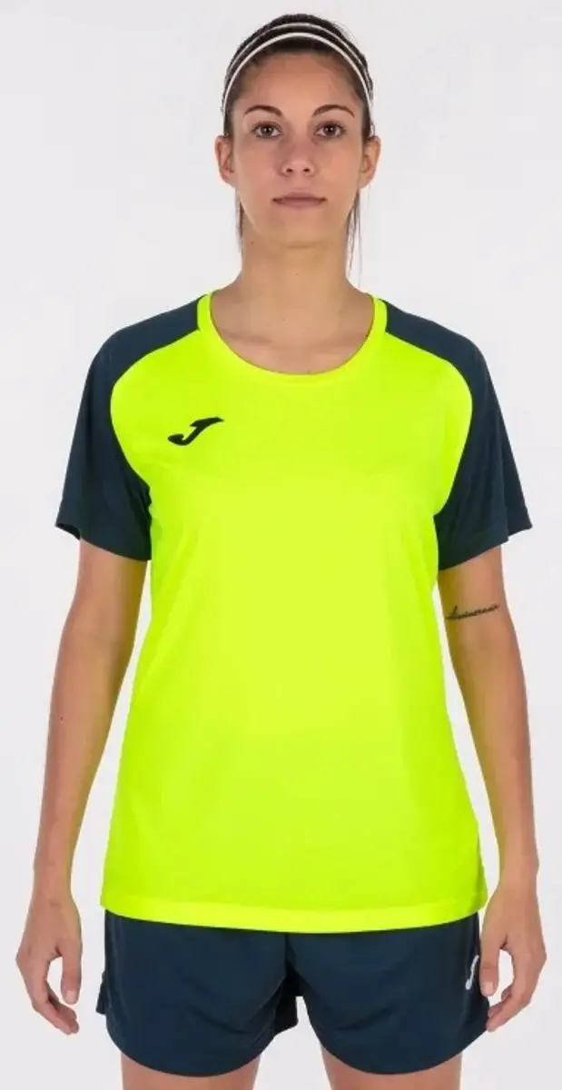 Joma Academy Iv Dames Shirt - Fluor Geel/Marine - XS