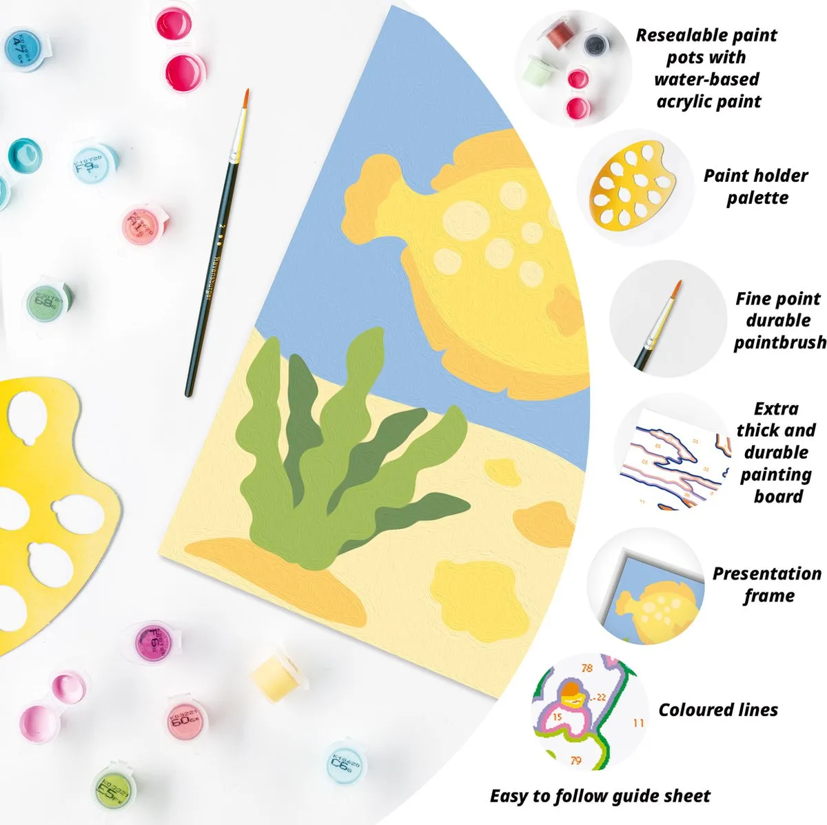 Ravensburger CreArt Trendy Fish Schilderen op Nummer - Meerkleurig