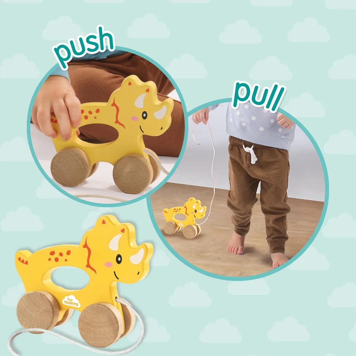 SES Creative Tiny Talents Triceratops Houten Speelgoed - 2-in-1