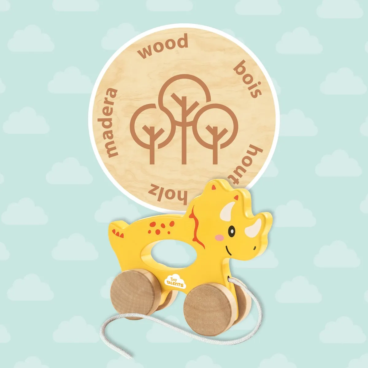 SES Creative Tiny Talents Triceratops Houten Speelgoed - 2-in-1