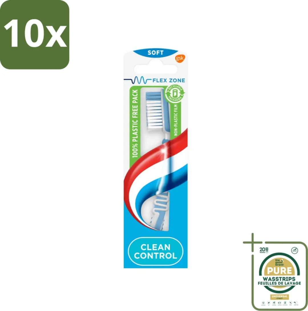 10 x Aquafresh Tandenborstel Clean Control Soft