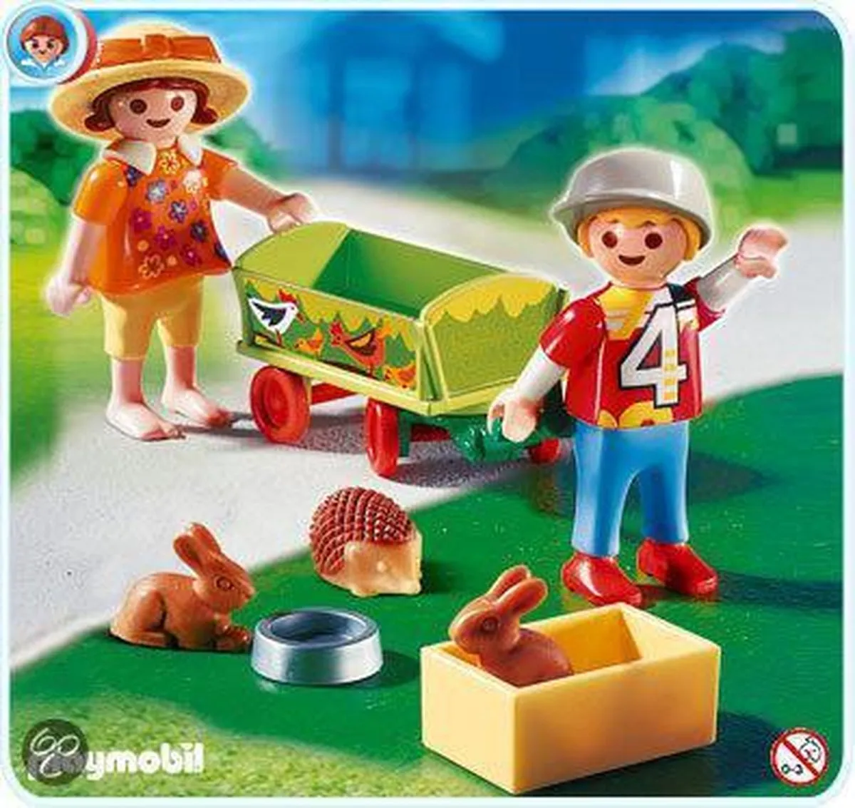 Playmobil Bolderwagen met Dieren 4349 - Groen