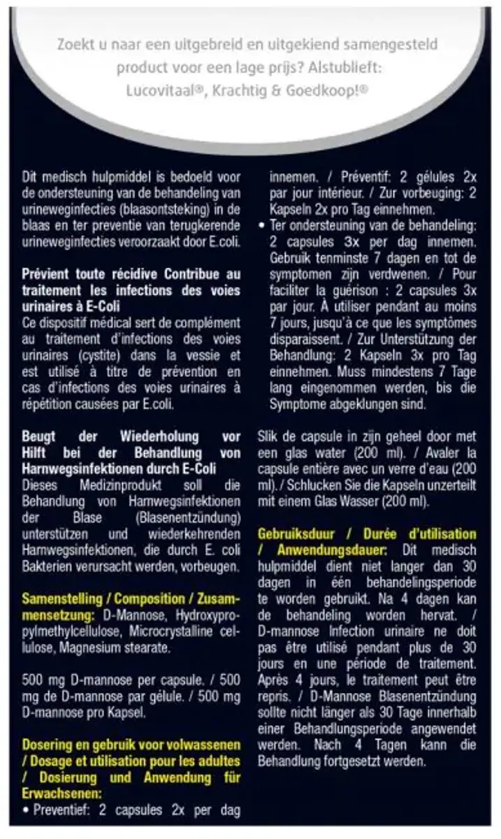 Lucovitaal Blaasontsteking Capsules - 30 Stuks - afbeelding 3 van 6