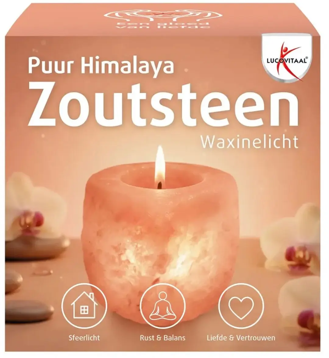 Lucovitaal Puur Himalaya Zoutsteen Waxinelicht