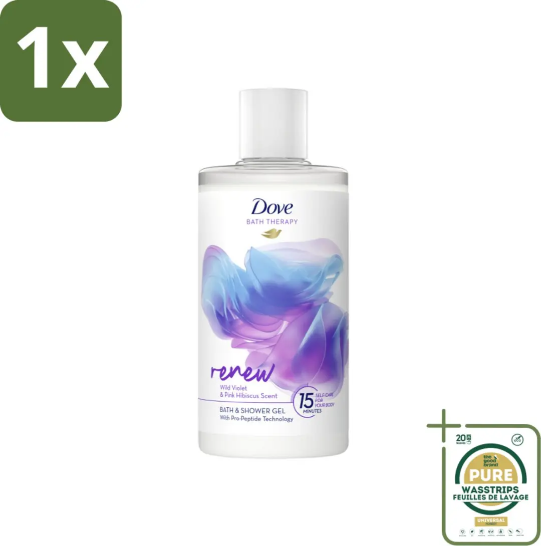 1 x Dove Bath Therapy Renew Badschuim & Douchgel 400 ml- Badshuim