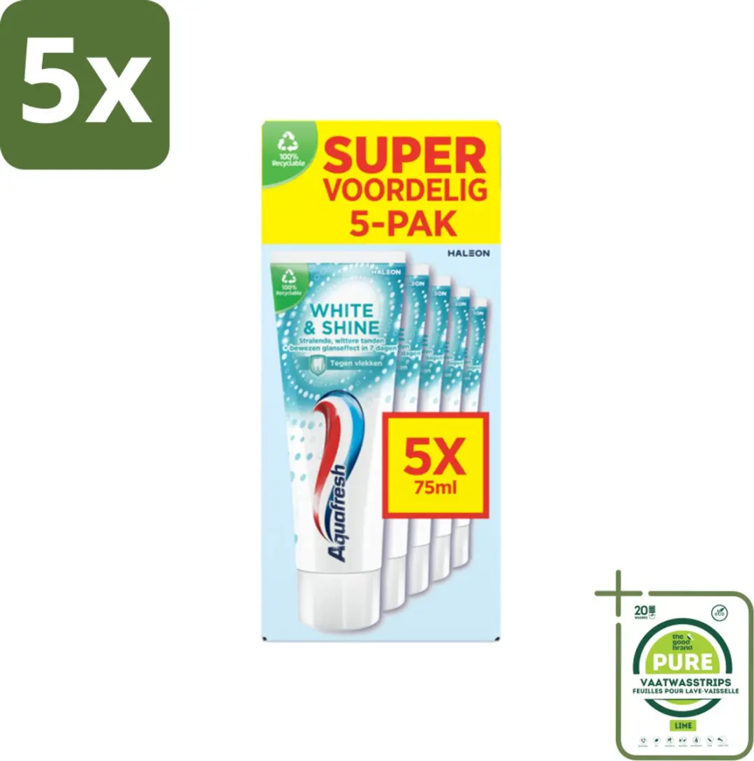5 x Aquafresh White & Shine Tandpasta
