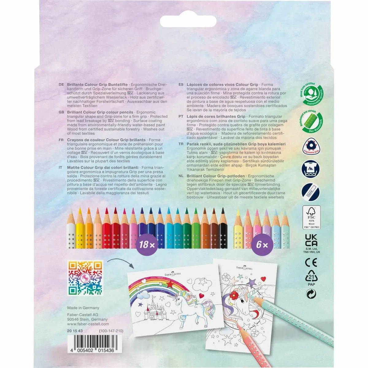 Faber-Castell Grip Unicorn Kleurpotloden 24 Stuks - Assorti