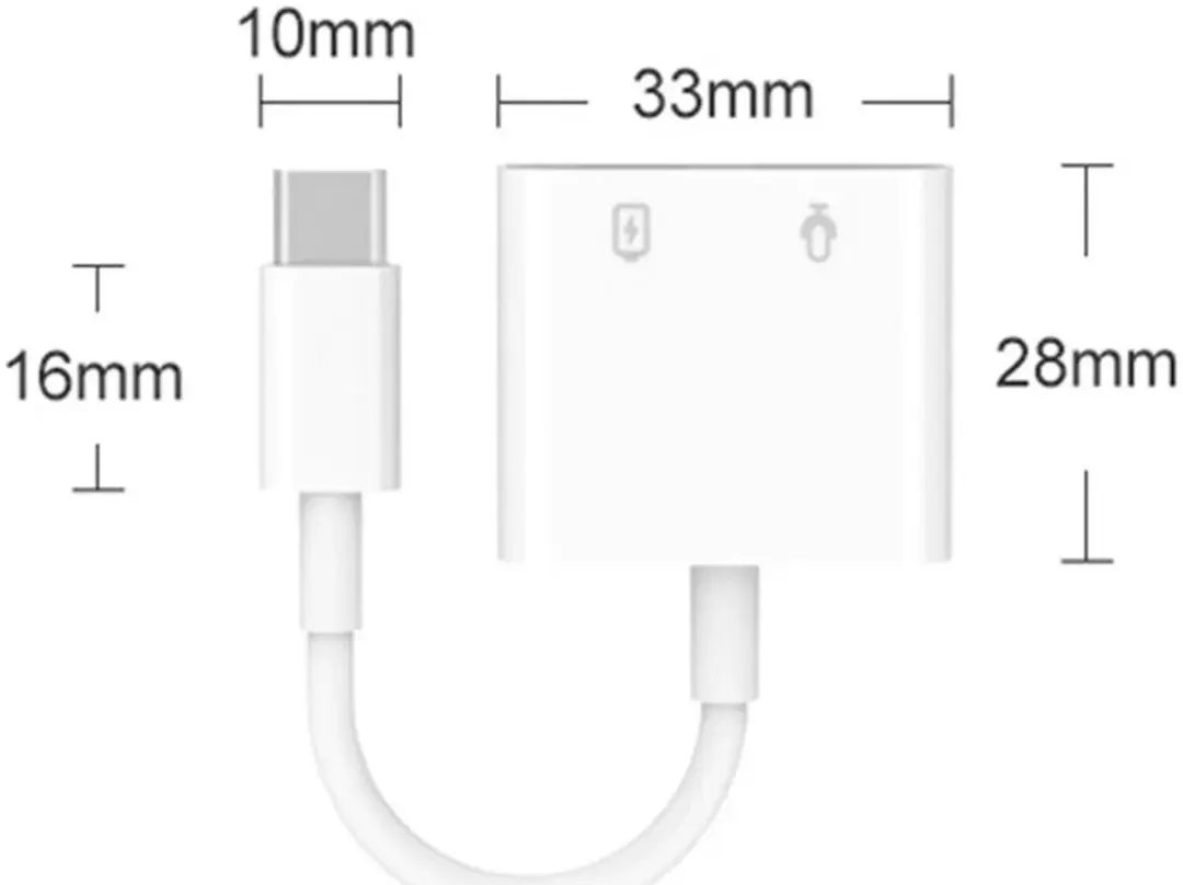 Selected Witte USB-C naar USB-C + Audio Jack Adapter 60W