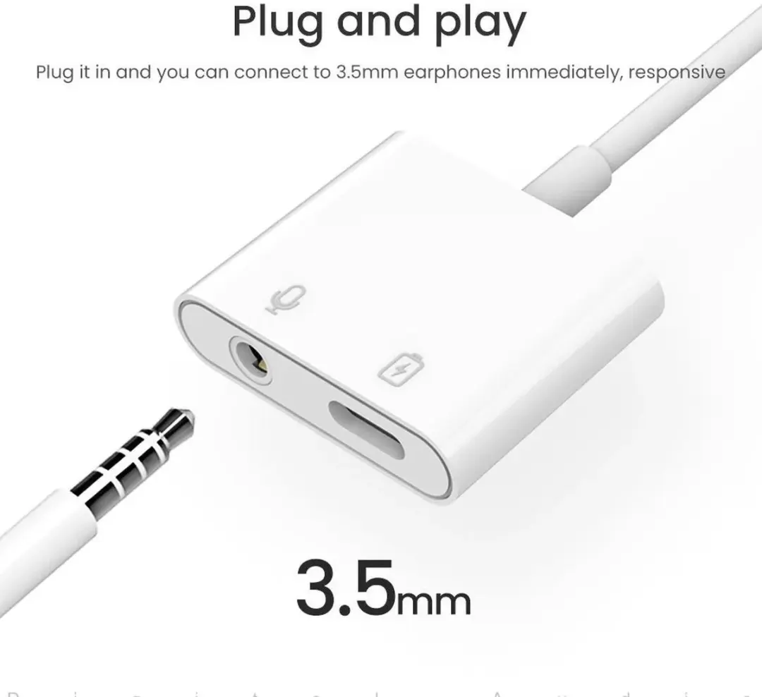Selected Witte USB-C naar USB-C + Audio Jack Adapter 60W - afbeelding 6 van 6