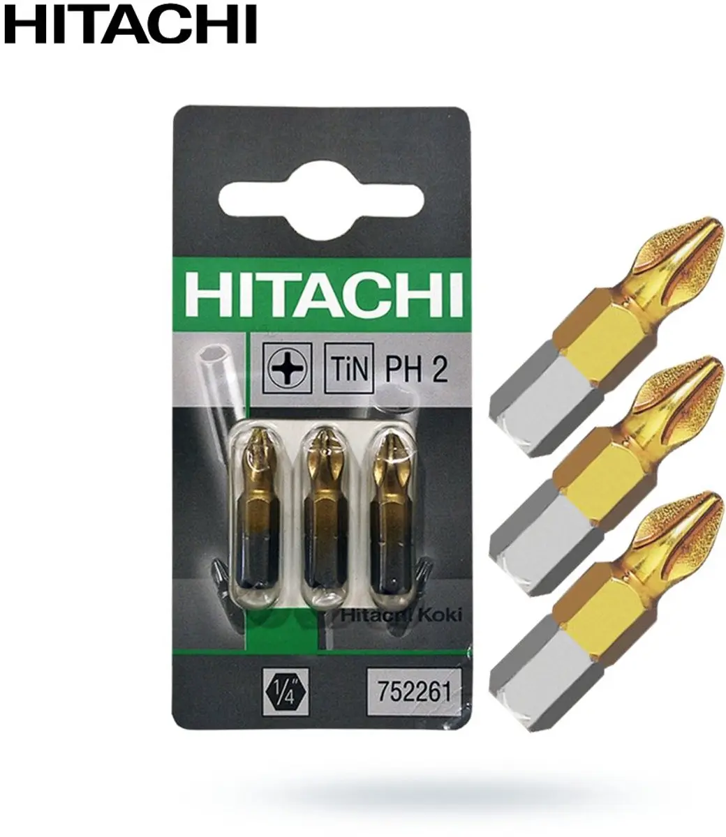 Hitachi PH2 Bitset 25mm 1/4" TIN