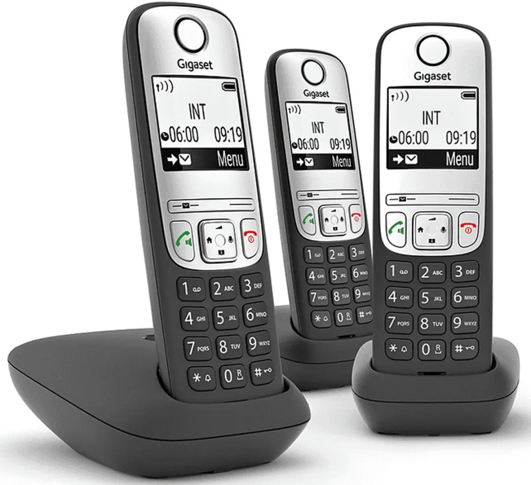 Gigaset A690 Trio Draadloze Telefoon - 3 Handsets - 2200mAh - Zwart/Zilver