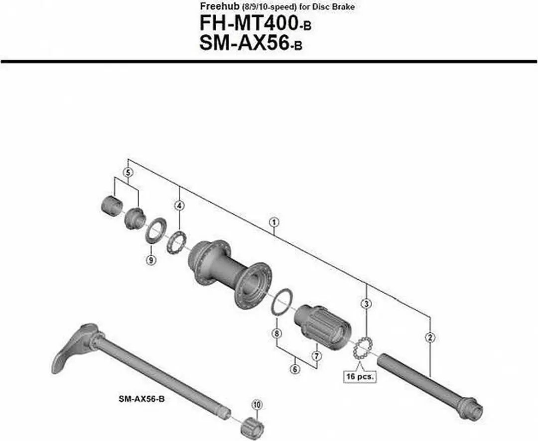Shimano Body 8/9/10/11v Steekas FH-MT400 - Zwart - afbeelding 2 van 3