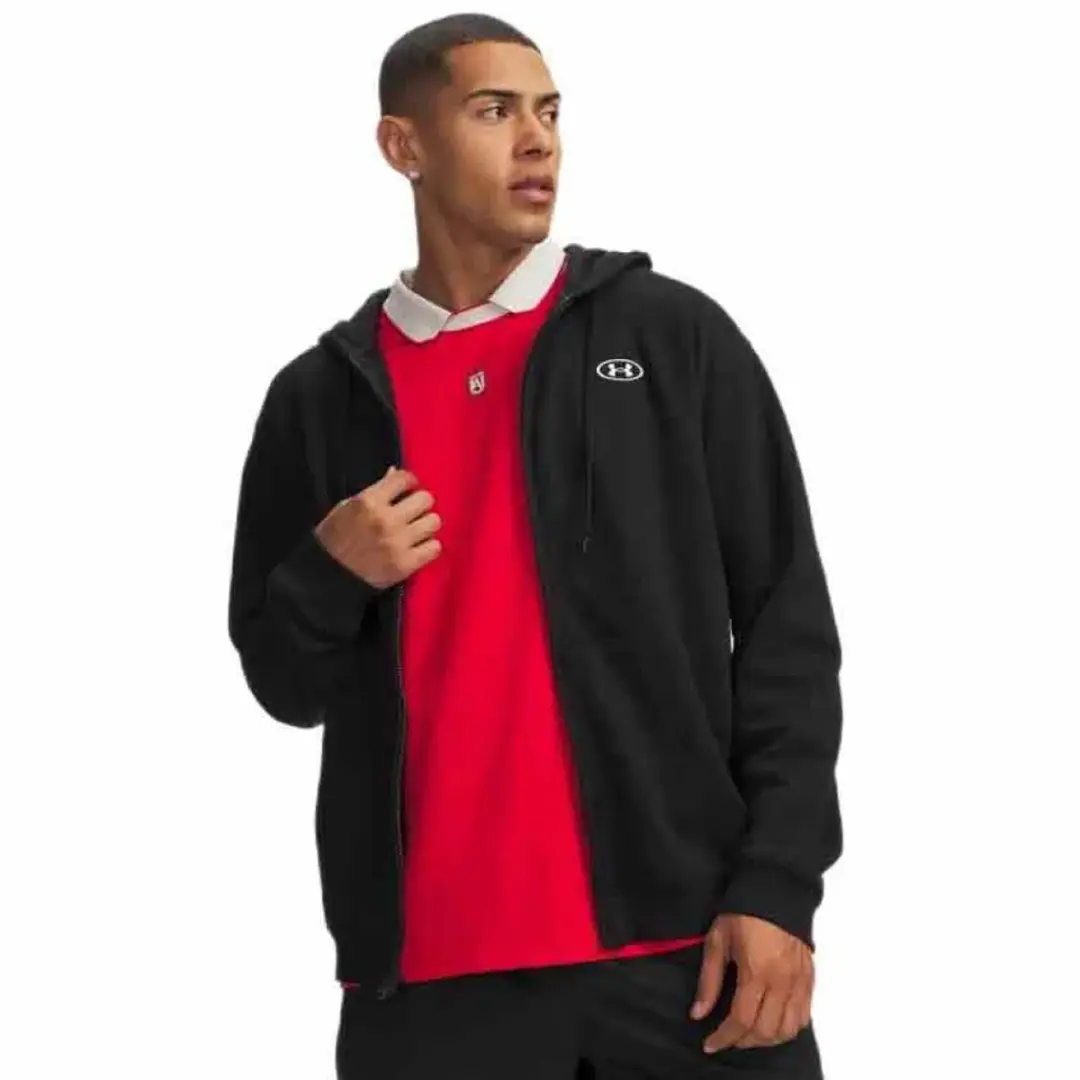 Under Armour Rival Zip Hoodie Heren XL - Zwart/Wit - afbeelding 4 van 6