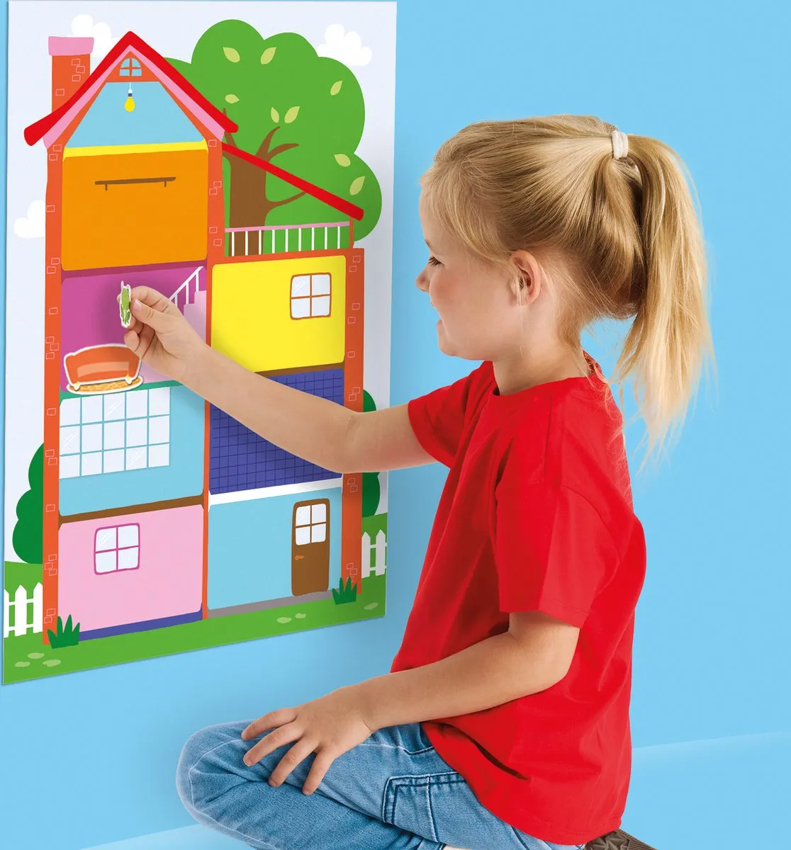 SES Creative Mijn Eerste Posterhuis 49,5x35cm - 100 Stickers Multicolor