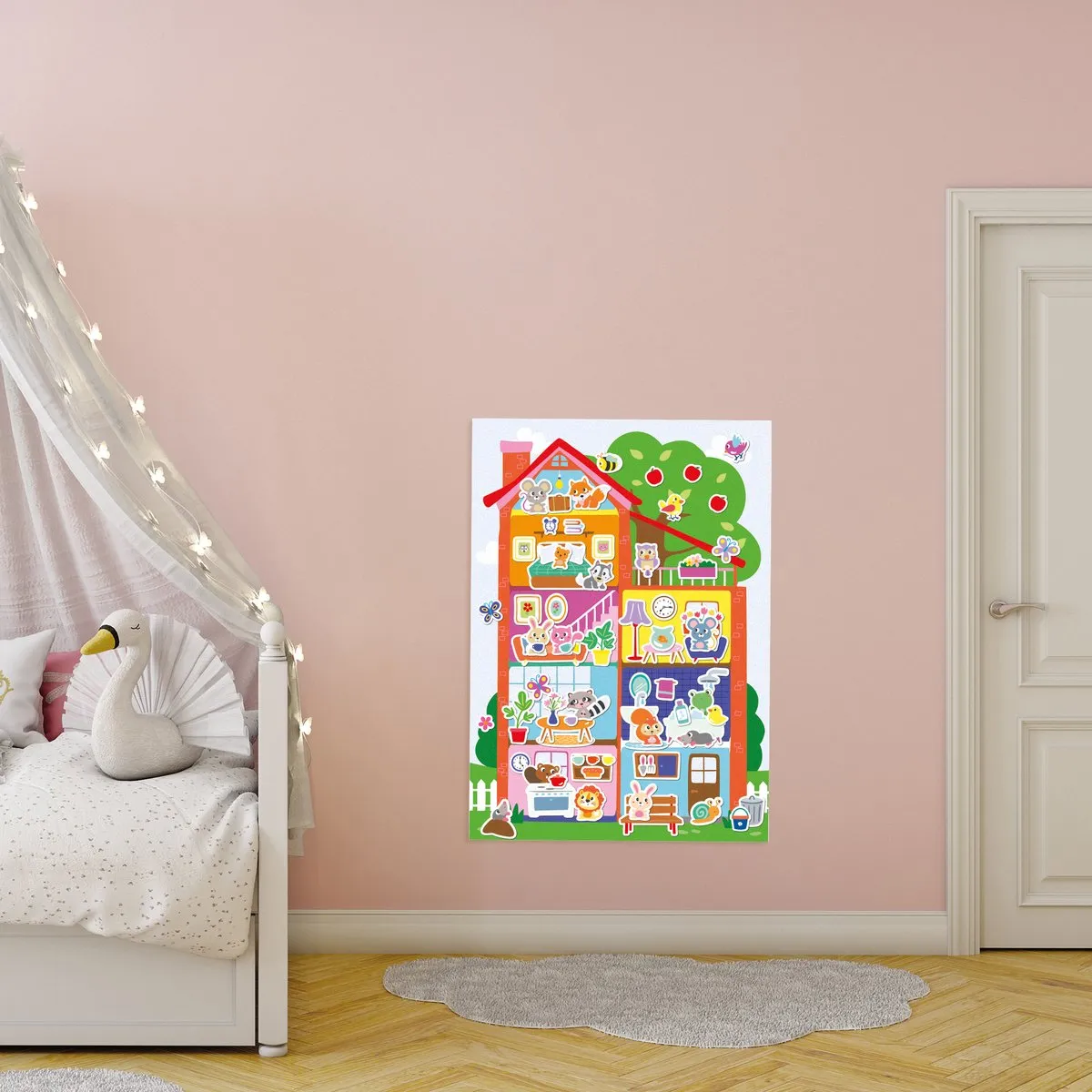 SES Creative Mijn Eerste Posterhuis 49,5x35cm - 100 Stickers Multicolor