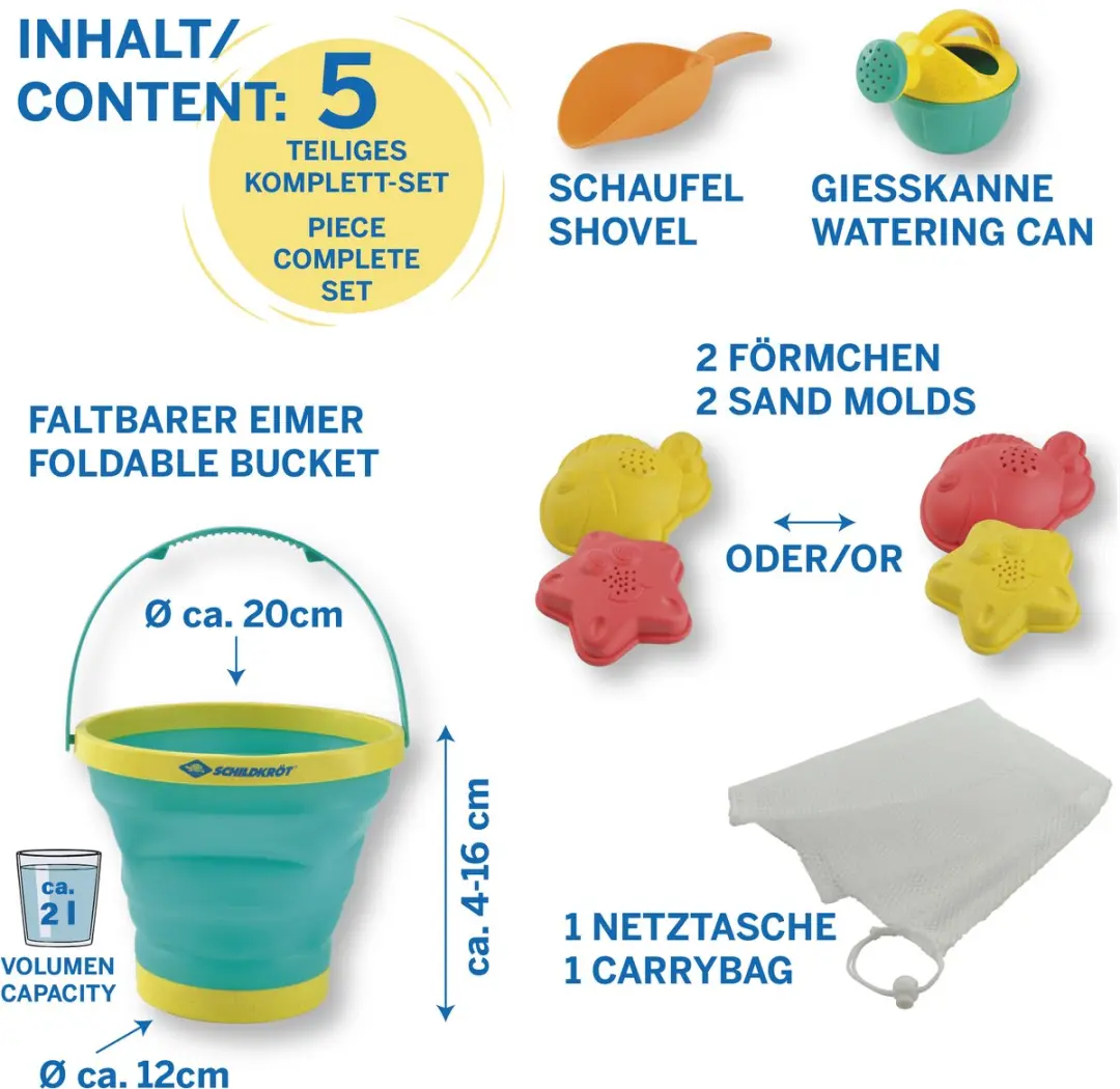 Schildkröt Bucket Crew Zand Speelgoedset - Meerkleurig