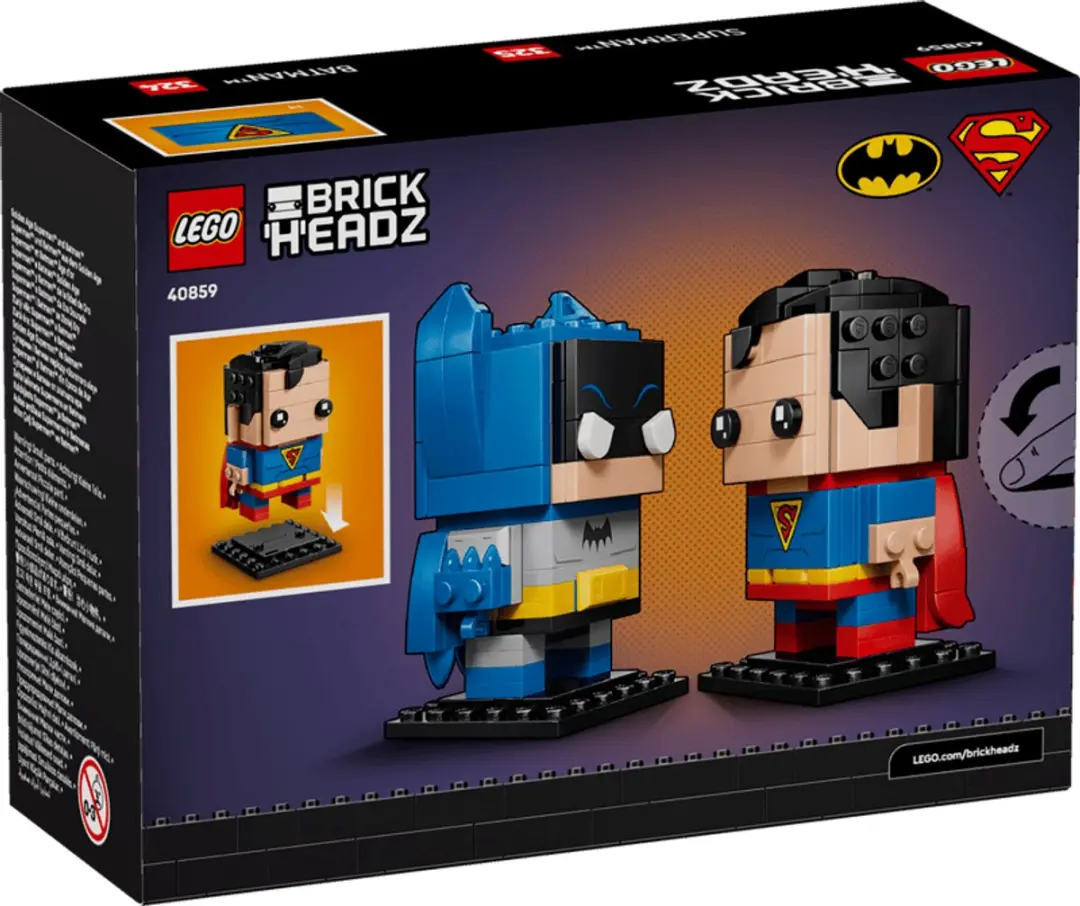 LEGO DC Brickheadz 40859 Superman & Batman Figuren - 218 Stukken - afbeelding 2 van 2