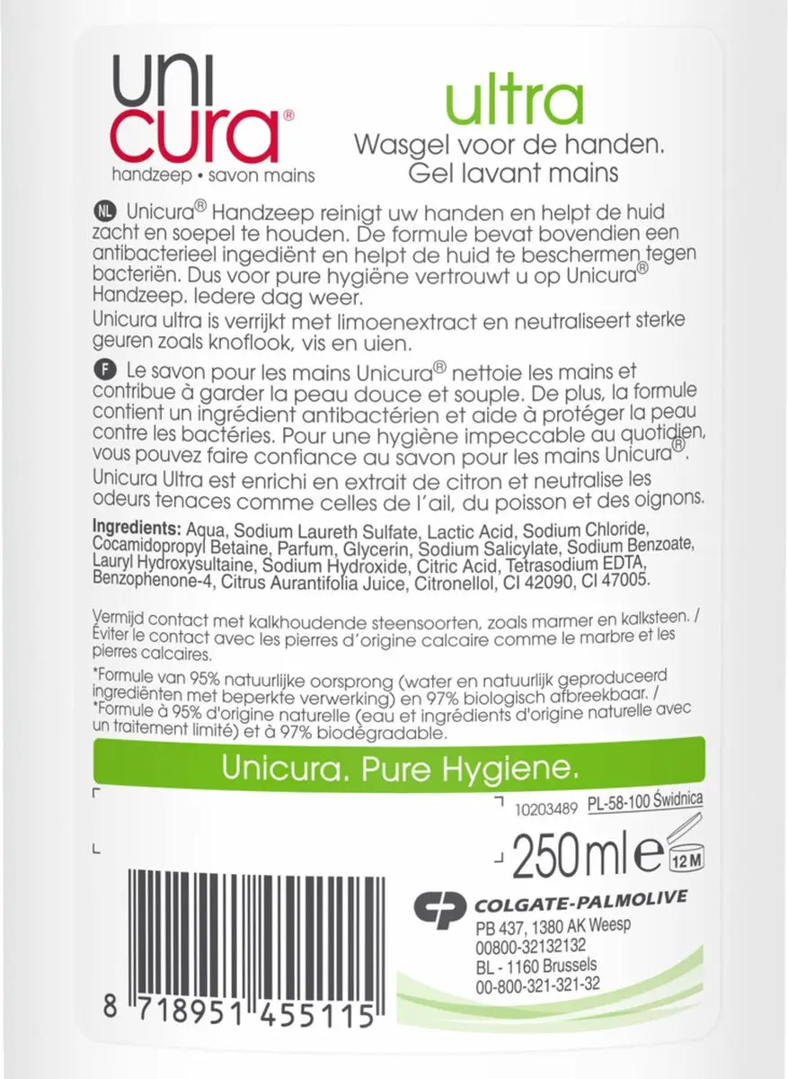 Unicura Handzeep Ultra Pomp 250ml - afbeelding 6 van 6