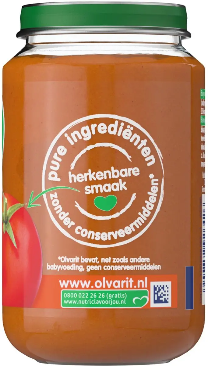 Olvarit Maaltijd Tomaat Rundvlees Aardappel Wortel 200ml - afbeelding 2 van 6