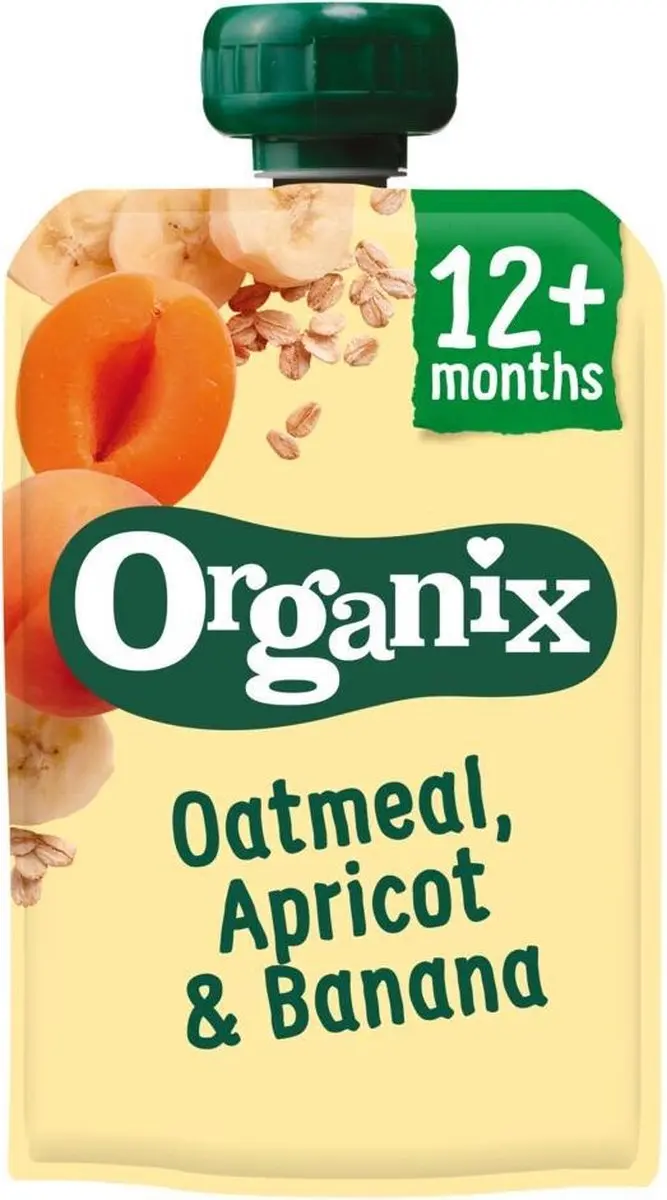 Organix Knijpfruit Havermout Abrikoos & Banaan 100g